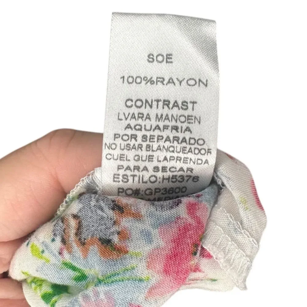 |EUC| KORI Floral Bell Sleeve Draped Blouse
